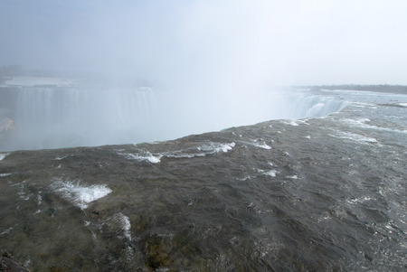 Top of Niagara Falls in Winterの写真素材
