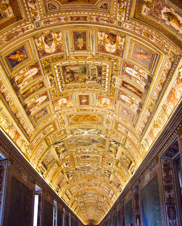 Galleria delle carte geografiche (Gallery of Maps), Vatican Museums, Vatican Cityのeditorial素材