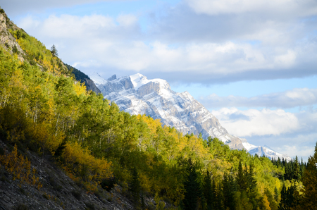 Canadian Rockies, Autumn Scenery of Icefields Parkway, Saskatchewan Crossingの写真素材