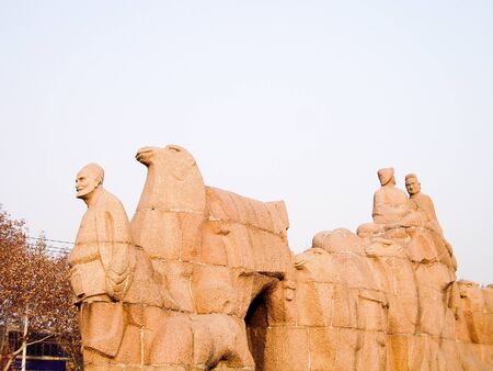 Monument for Starting Point of Silk Road, Xi'an, Chinaの写真素材