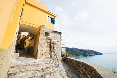 Corniglia-Cinque Terre (5 Terre), Five village on the Italian Riviera, Liguria, Italyの写真素材