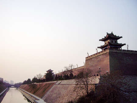 City Wall and Moat of Xi'an, Chinaのeditorial素材