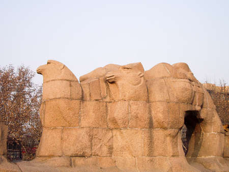 Monument for Starting Point of Silk Road, Xi'an, Chinaのeditorial素材