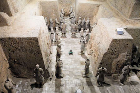 Terracotta Army in Mausoleum of the First Qin Emperor in Xi'an, Chinaのeditorial素材