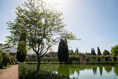 Villa Adriana (Tivoli, Italy) - Garden in Pecileのeditorial素材