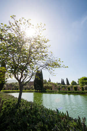Villa Adriana (Tivoli, Italy) - Garden in Pecileのeditorial素材