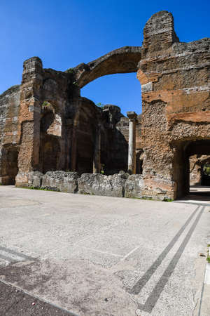 Villa Adriana (Tivoli, Italy) - Tessellated floor in Grandi Terme (Great baths)の写真素材