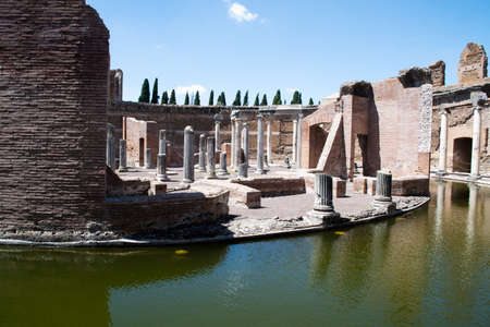 The ruins of the ancient city of Pompeii, destroyed by the volcano Vesuvius.の写真素材