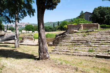 Ruins of the ancient city of Pompeii, destroyed by the volcano Vesuvius.