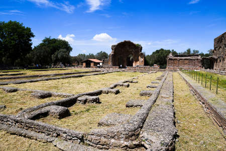 Ruins of Pompeii, an ancient Roman town destroyed by the volcano Vesuvius.の写真素材
