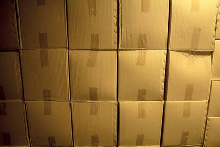 cardboard box wallの写真素材