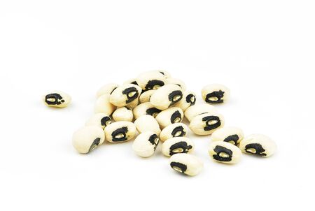 Black eye beans isolated on white backgroundの写真素材