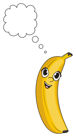 happy face of banana with clean calloutの写真素材