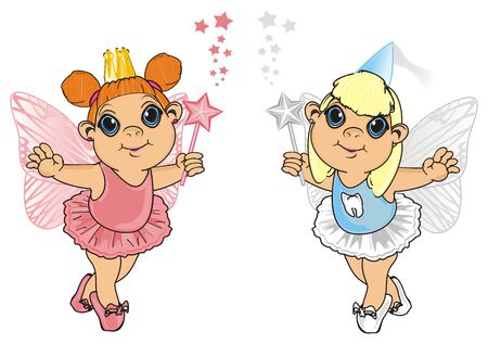 Two different fairiesの写真素材