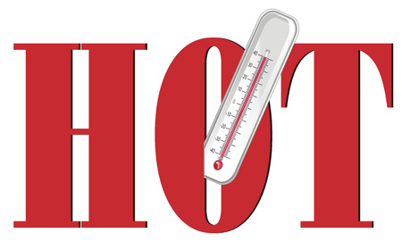 thermometer and word hot