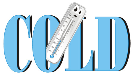 sad thermometer peek up from word
