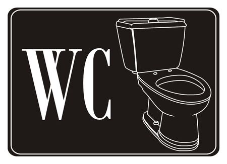 black and white toilet on bannerの写真素材