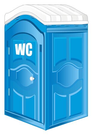 blue bio toilet is WCの写真素材