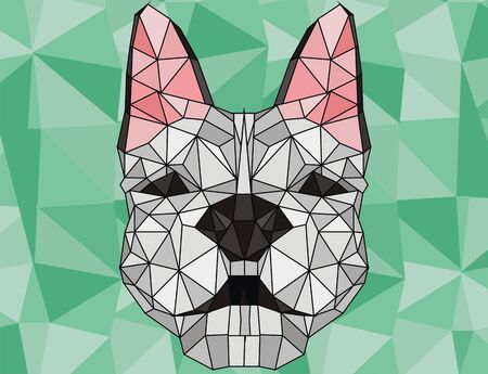 papercraft head of bulldogの写真素材