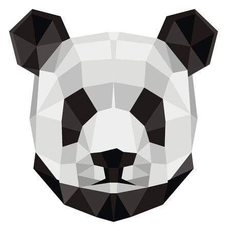 papercraft head of pandaの写真素材