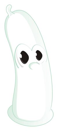 blue condom with eyesの写真素材