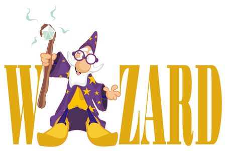 wizard and lettersの写真素材