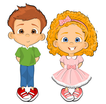 boy and girlの写真素材