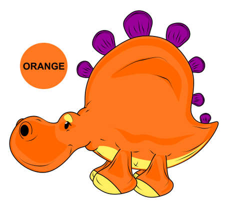 dinosaur and orange colorの写真素材