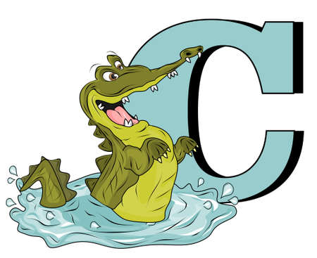 c is for crocodileの写真素材