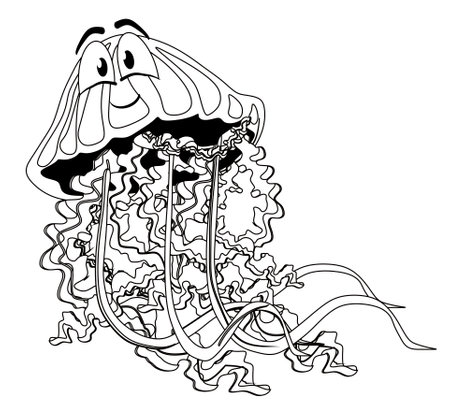 coloring funny jellyfishの写真素材