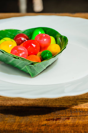 One of thai art and culture is thai dessert の写真素材