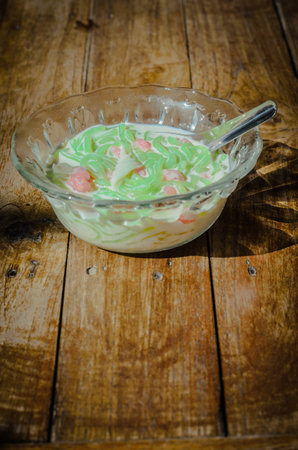 One of thai art and culture is thai dessert の写真素材