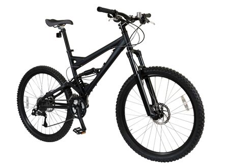 Black bike detail isolated on black backgroundの写真素材