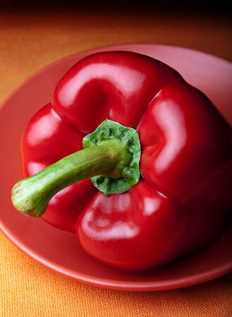 Red pepper vegetable closeup dark shot styleの写真素材