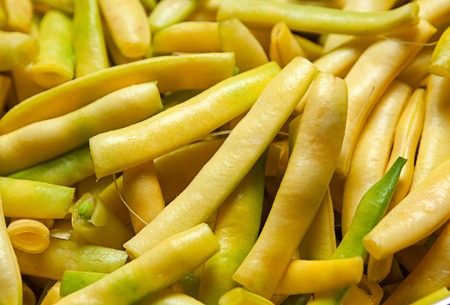 Green Beans prepared and choped closeup