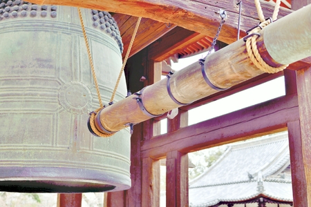 Temple bell named "Nara Tarou" of Todaiji temple in Nara, Japanのeditorial素材