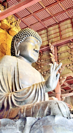 The Great Buddha statue of Todaiji temple in Nara, Japanのeditorial素材