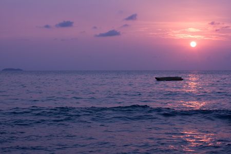 Sunset in Samed Island Thailandの写真素材