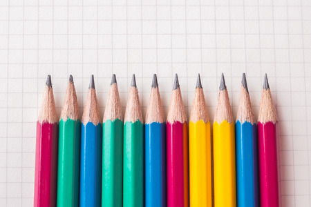 Pencil placed on the school bookの写真素材