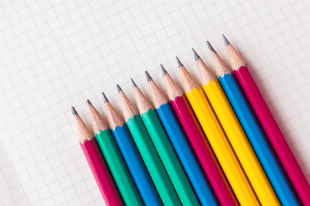 Pencil placed on the school bookの写真素材