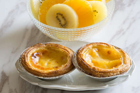 roasted two egg tarts for breakfast