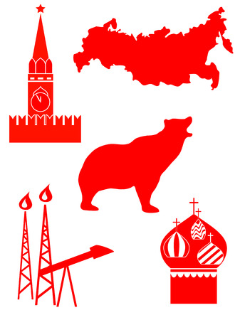 Vector Set Silhouette of a Russiaのイラスト素材