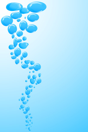 Clear air drops in water. Vector illustrationのイラスト素材