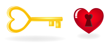 Key to heart. Vector-Illustrationのイラスト素材