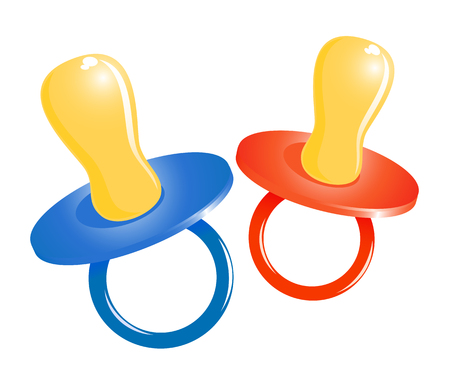 Simple baby pacifier icon. Vector-Illustrationのイラスト素材
