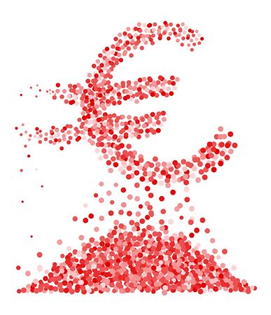 Confetti euro symbol on isolated white background. Vector-Illustrationのイラスト素材