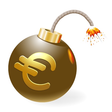 Ignited bomb, euro in the stage of crisis.のイラスト素材
