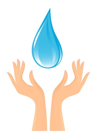 Water-drop and handsのイラスト素材