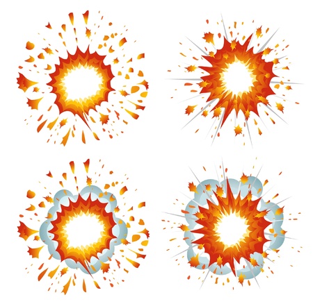 Set of explosionsのイラスト素材