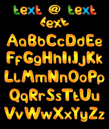 Alphabet letters in sun colorsのイラスト素材